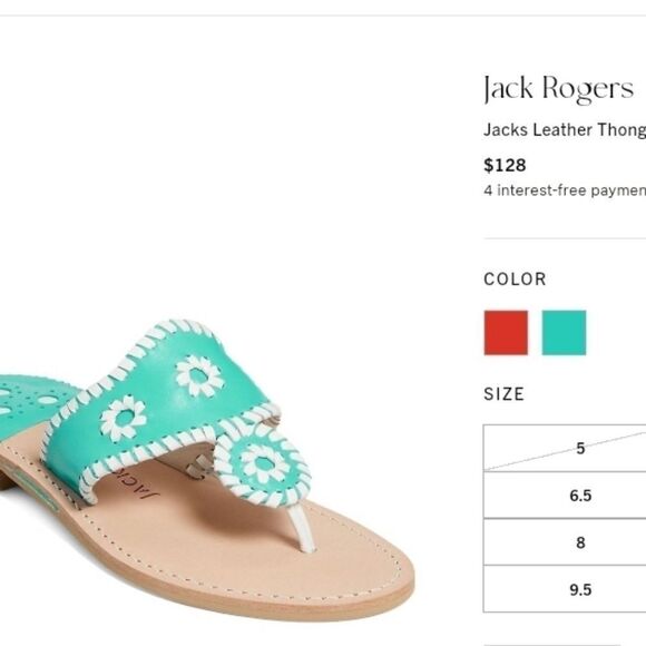Jack Rogers Jacks Flat Turquoise Sandals - Picture 8 of 8
